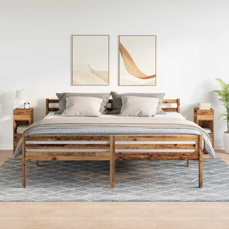 vidaXL Nachtkastjes 2 st met lade 25x31x66 cm oud houtkleurig afbeelding3 - 1