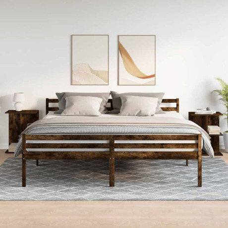 vidaXL Nachtkastjes 2 st 46,5x29x61 cm bewerkt hout gerookt eikenkleur afbeelding3 - 1
