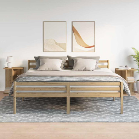 vidaXL Nachtkastjes 2 st 46,5x29x61 cm bewerkt hout artisanaal eiken afbeelding3 - 1