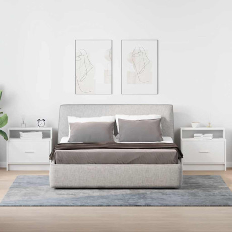 vidaXL Nachtkastjes 2 st met lade 51x31x47 cm wit afbeelding3 - 1