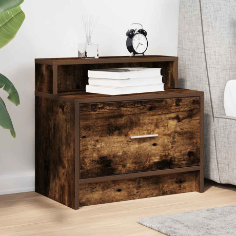 vidaXL Nachtkastje met lade 51x31x47 cm gerookt eikenkleurig afbeelding3 - 1