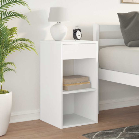 vidaXL Nachtkastje met lade 35x34x66,5 cm wit afbeelding3 - 1