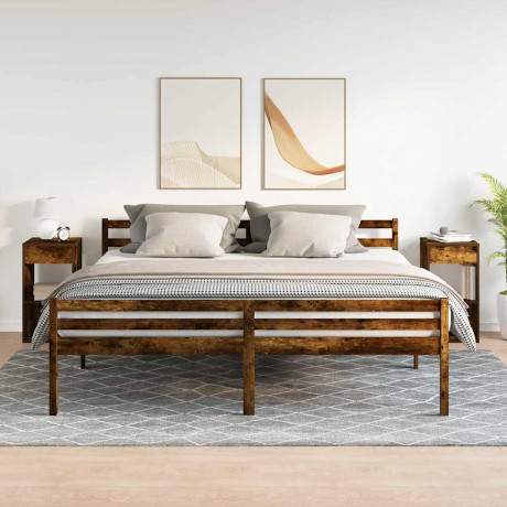vidaXL Nachtkastjes 2 st met lade 35x34x66,5 cm gerookt eikenkleurig afbeelding3 - 1