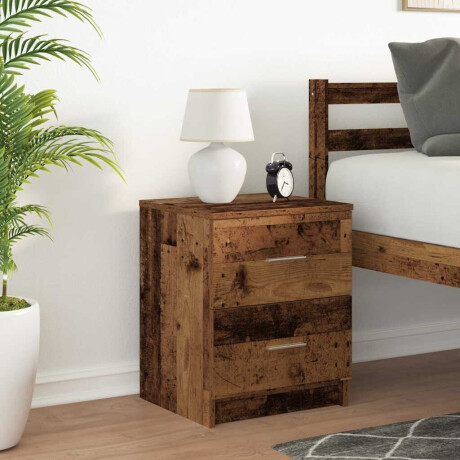 vidaXL Nachtkastje met 2 lades 40x36x50 cm oud houtkleurig afbeelding3 - 1
