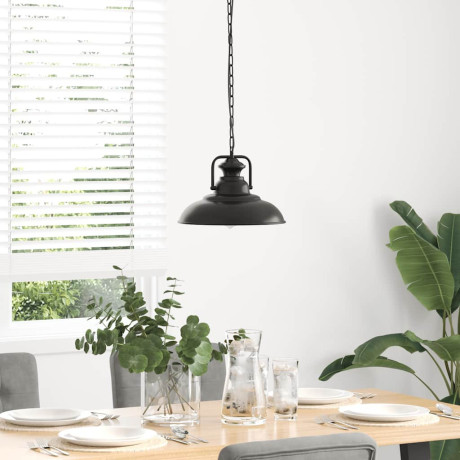 vidaXL Hanglamp E27 Ø 31 cm ijzer zwart afbeelding3 - 1