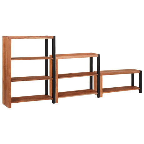 vidaXL Boekenkast 3 pcs Bruin 80 x 30 x 110 cm Massief Acaciahout afbeelding3 - 1