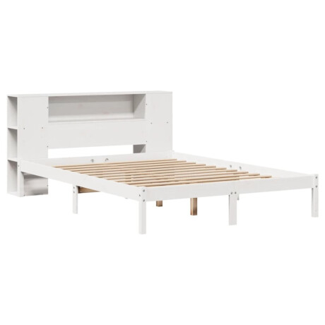 vidaXL Bed met boekenkast zonder matras grenenhout wit 160x200 cm afbeelding3 - 1