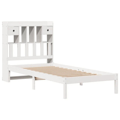 vidaXL Bed met boekenkast zonder matras grenenhout wit 90x190 cm afbeelding3 - 1