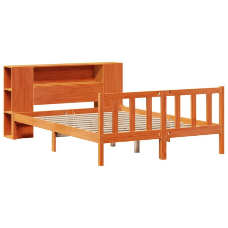vidaXL Bed met boekenkast zonder matras grenenhout wasbruin 160x200 cm afbeelding3 - 1