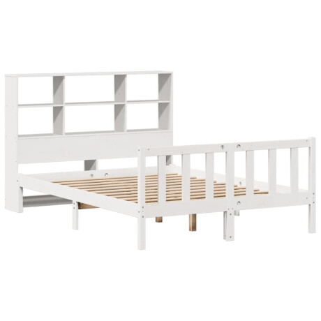 vidaXL Bed met boekenkast zonder matras grenenhout wit 160x200 cm afbeelding3 - 1