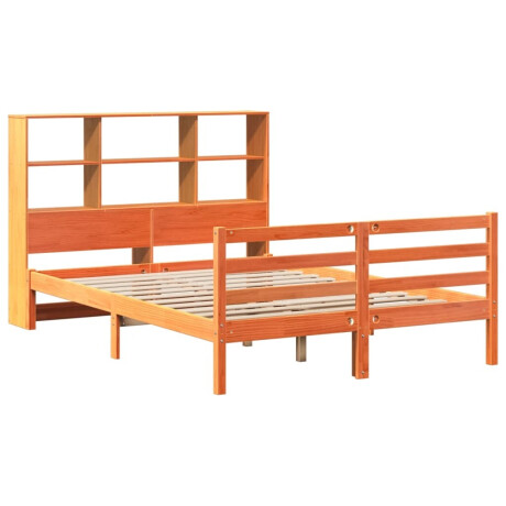 vidaXL Bed met boekenkast zonder matras hout wasbruin 140x200 cm afbeelding3 - 1