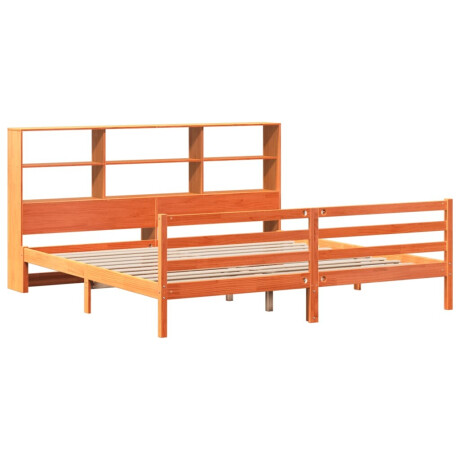 vidaXL Bed met boekenkast zonder matras hout wasbruin 180x200 cm afbeelding3 - 1
