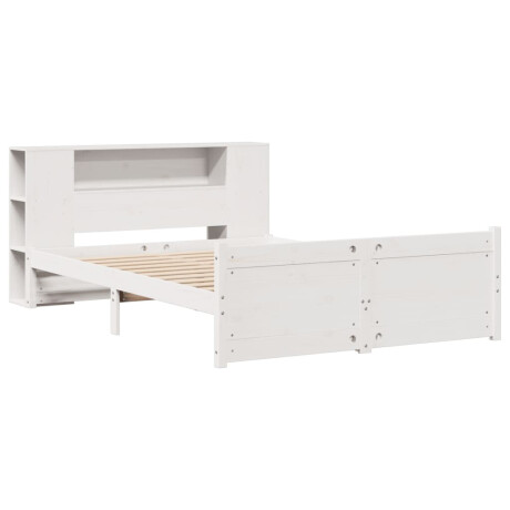 vidaXL Bed met boekenkast zonder matras grenenhout wit 120x200 cm afbeelding3 - 1