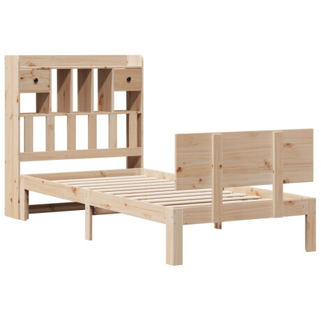 vidaXL Bed met boekenkast zonder matras massief grenenhout 90x190 cm afbeelding3 - 1
