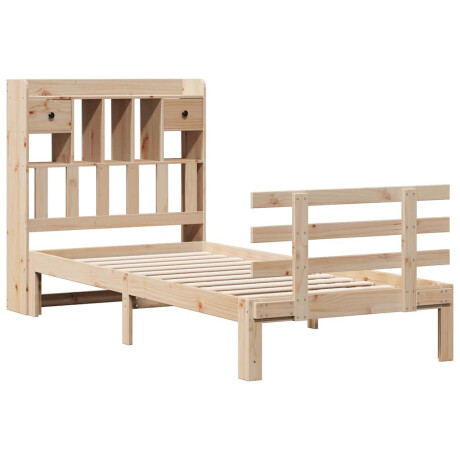 vidaXL Bed met boekenkast zonder matras massief grenenhout 90x190 cm afbeelding3 - 1