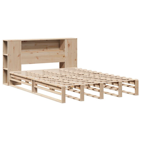 vidaXL Bed met boekenkast zonder matras massief hout 135x190 cm afbeelding3 - 1