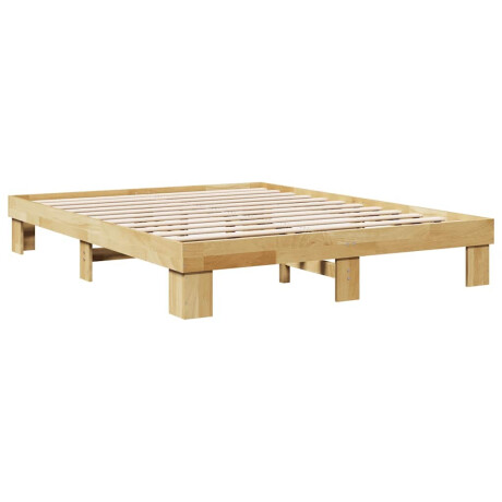 vidaXL Bedframe zonder matras 140x190 cm massief hout eiken afbeelding3 - 1