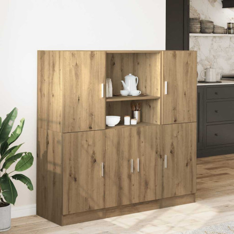 vidaXL 3-delige Keukenkastenset bewerkt hout artisanaal eikenkleur afbeelding3 - 1