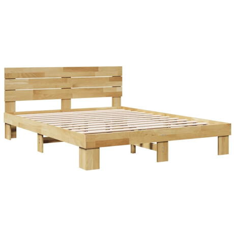 vidaXL Bedframe hoofdeinde zonder matras 140x190 cm massief hout eiken afbeelding3 - 1