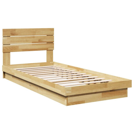 vidaXL Bedframe hoofdeinde zonder matras 80x200 cm massief hout eiken afbeelding3 - 1