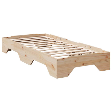 vidaXL Bedframe zonder matras stapelbaar 90x190 cm massief hout afbeelding3 - 1