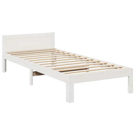 vidaXL Bedframe zonder matras massief grenenhout wit 90x200 cm afbeelding3 - 1