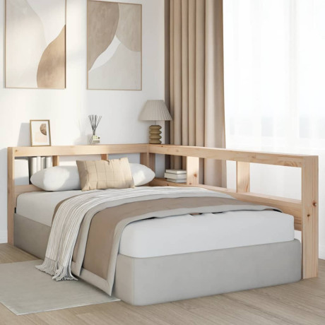 vidaXL Boekenkast Hoofdeinde L-vormig 120 cm massief grenenhout afbeelding3 - 1