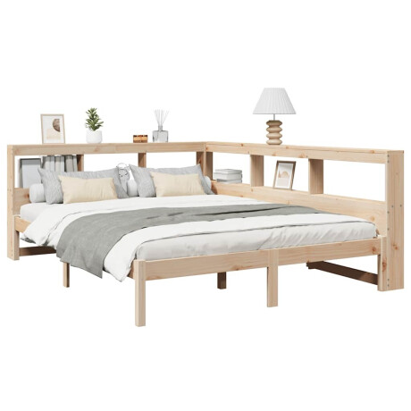vidaXL Bed met boekenkast zonder matras massief grenenhout 135x190 cm afbeelding3 - 1