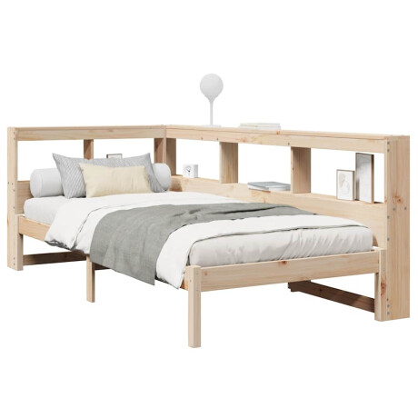 vidaXL Bed met boekenkast zonder matras massief grenenhout 90x190 cm afbeelding3 - 1