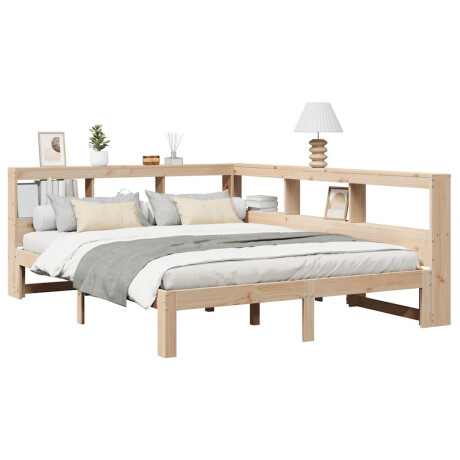 vidaXL Bed met boekenkast zonder matras massief grenenhout 150x200 cm afbeelding3 - 1