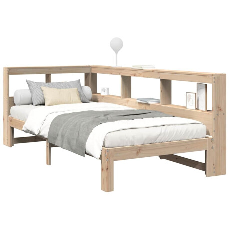 vidaXL Bed met boekenkast zonder matras massief grenenhout 90x190 cm afbeelding3 - 1