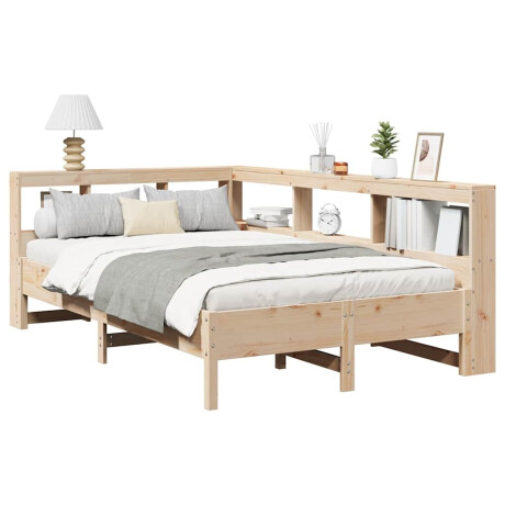 vidaXL Bed met boekenkast zonder matras massief grenenhout 140x200 cm afbeelding3 - 1