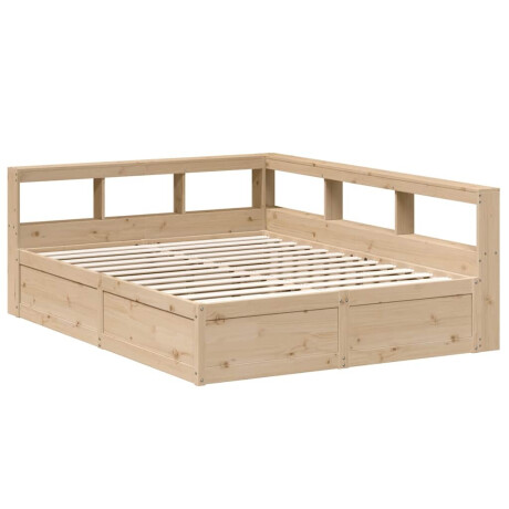 vidaXL Bed met boekenkast zonder matras massief grenenhout 140x200 cm afbeelding3 - 1