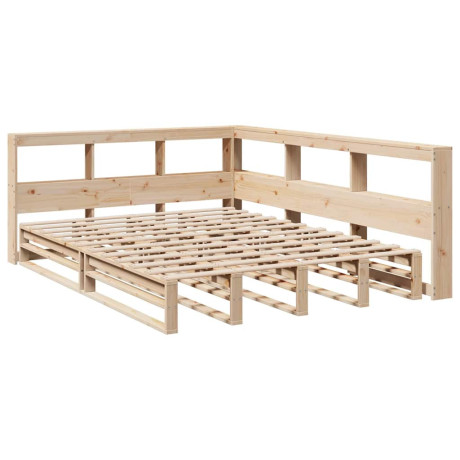 vidaXL Bed met boekenkast zonder matras massief grenenhout 160x200 cm afbeelding3 - 1