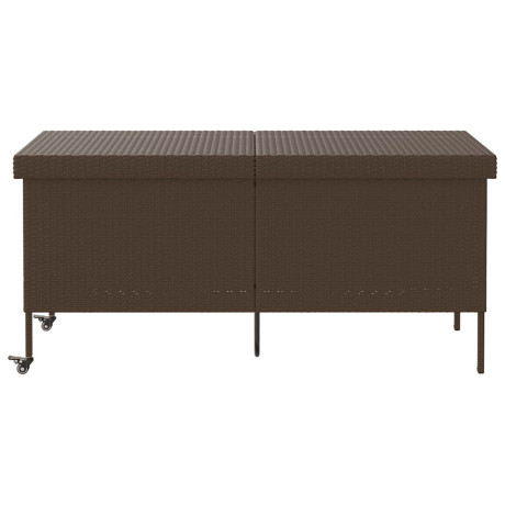 vidaXL Tuinbox met wielen 160x55x75 cm poly rattan bruin afbeelding3 - 1