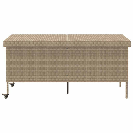 vidaXL Tuinbox met wielen 160x55x75 cm poly rattan beige afbeelding3 - 1