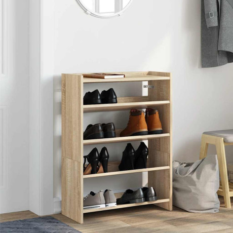 vidaXL Schoenenrek 60x25x81 cm bewerkt hout sonoma eikenkleurig afbeelding3 - 1