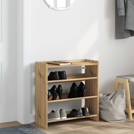 vidaXL Schoenenrek 60x25x62 cm bewerkt hout artisanaal eikenkleur afbeelding3 - 1