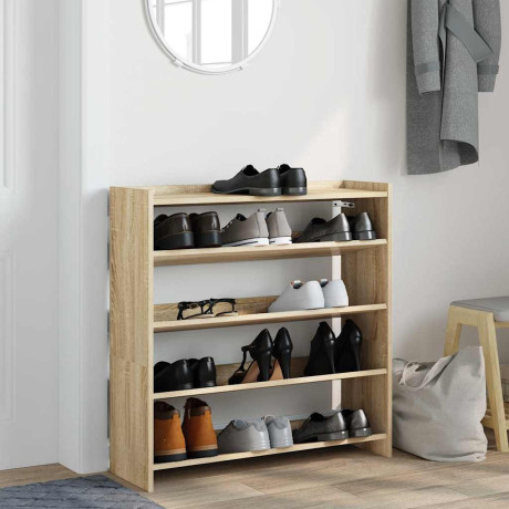 vidaXL Schoenenrek 80x25x81 cm bewerkt hout sonoma eikenkleurig afbeelding3 - 1