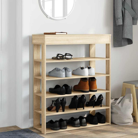 vidaXL Schoenenrek 80x30x98 cm bewerkt hout sonoma eikenkleurig afbeelding3 - 1