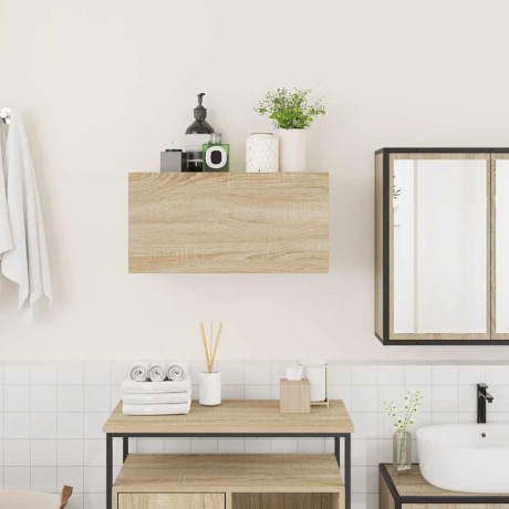 vidaXL Badkamerwandkast 60x25x30 cm bewerkt hout sonoma eikenkleurig afbeelding3 - 1