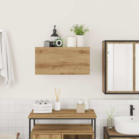 vidaXL Badkamerwandkast 60x25x30 cm bewerkt hout artisanaal eikenkleur afbeelding3 - 1