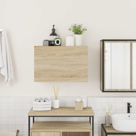 vidaXL Badkamerwandkast 60x25x40 cm bewerkt hout sonoma eikenkleurig afbeelding3 - 1