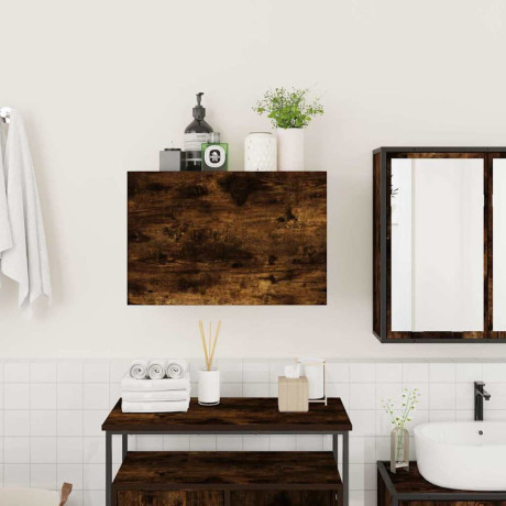 vidaXL Badkamerwandkast 60x25x40 cm bewerkt hout gerookt eikenkleurig afbeelding3 - 1