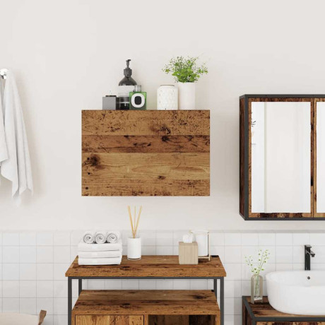 vidaXL Badkamerwandkast 60x25x40 cm bewerkt hout oud houtkleurig afbeelding3 - 1