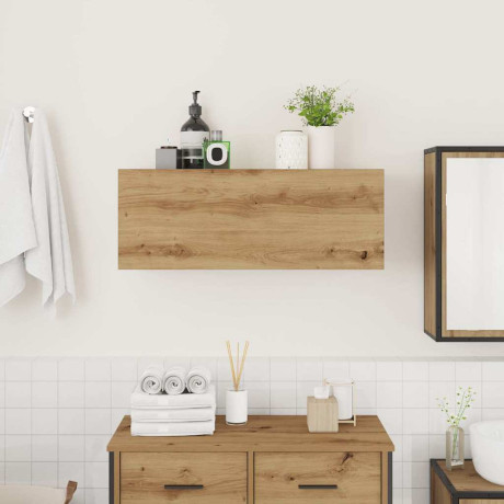 vidaXL Badkamerwandkast 80x25x30 cm bewerkt hout artisanaal eikenkleur afbeelding3 - 1