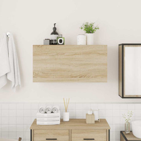 vidaXL Badkamerwandkast 80x25x40 cm bewerkt hout sonoma eikenkleurig afbeelding3 - 1