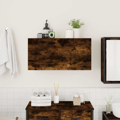 vidaXL Badkamerwandkast 80x25x40 cm bewerkt hout gerookt eikenkleurig afbeelding3 - 1