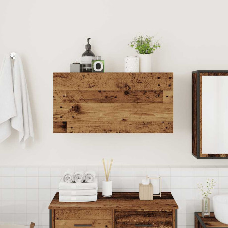 vidaXL Badkamerwandkast 80x25x40 cm bewerkt hout oud houtkleurig afbeelding3 - 1