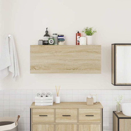 vidaXL Badkamerwandkast 100x25x40 cm bewerkt hout sonoma eikenkleurig afbeelding3 - 1